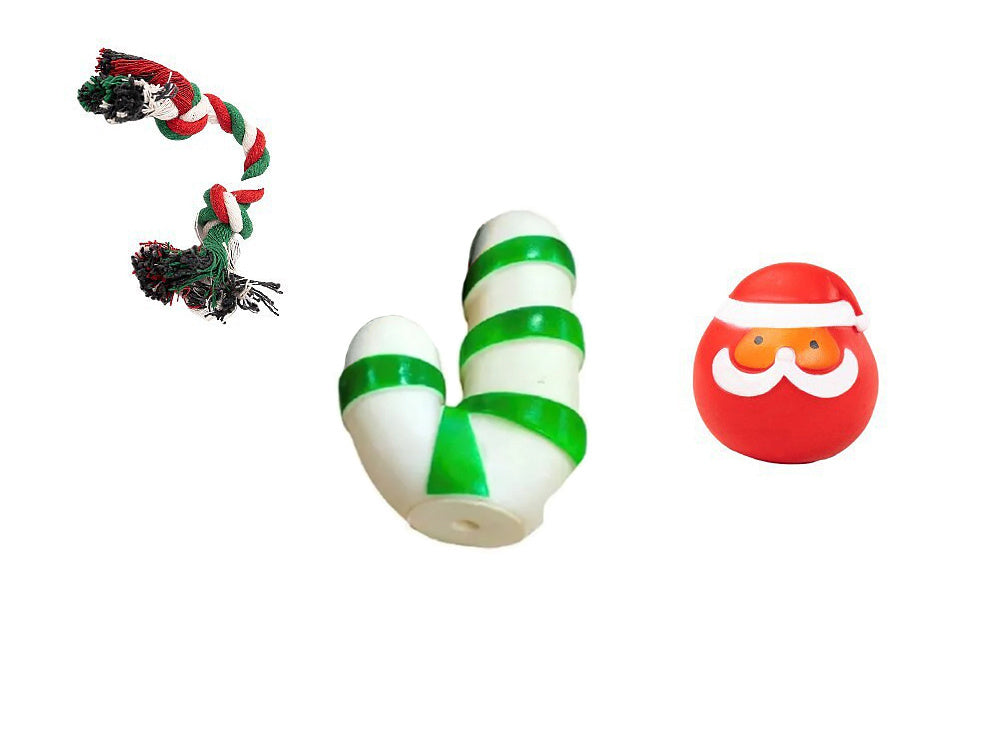 Suņu rotaļlietu komplekts, suņu košļājamās rotaļlietas, 3 gab., jauktas rotaļlietas svētku dāvanai