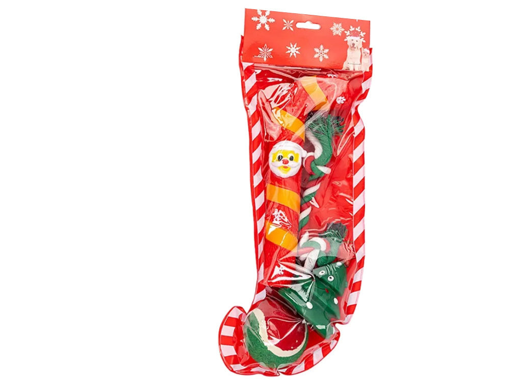 Suņu rotaļlietu komplekts, suņu košļājamās rotaļlietas, 4 gab., jauktas dāvanas, Ziemassvētku rotaļlietas