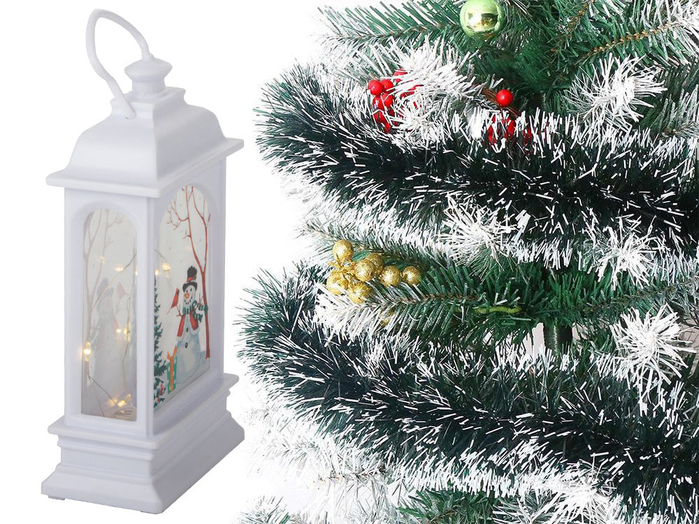 Ziemassvētku laternas laternas dekorācija LED dekorācija vitrāžas sniegavīra laterna