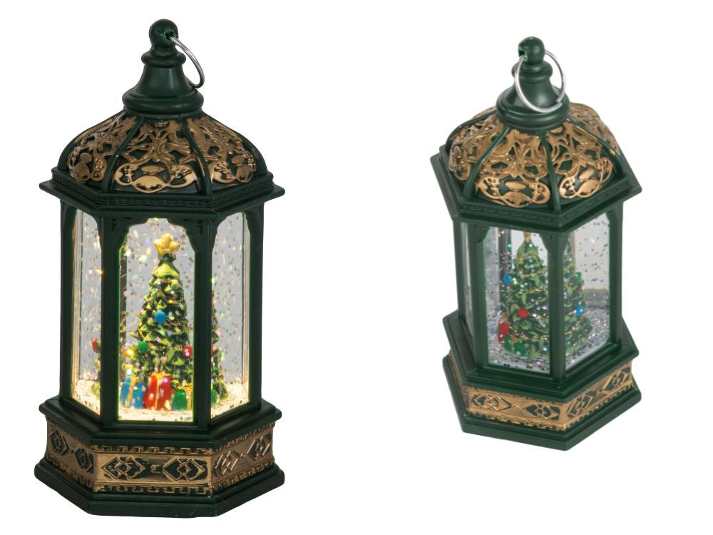 LED laternas Ziemassvētku eglītes rotājums ar mirdzumiem