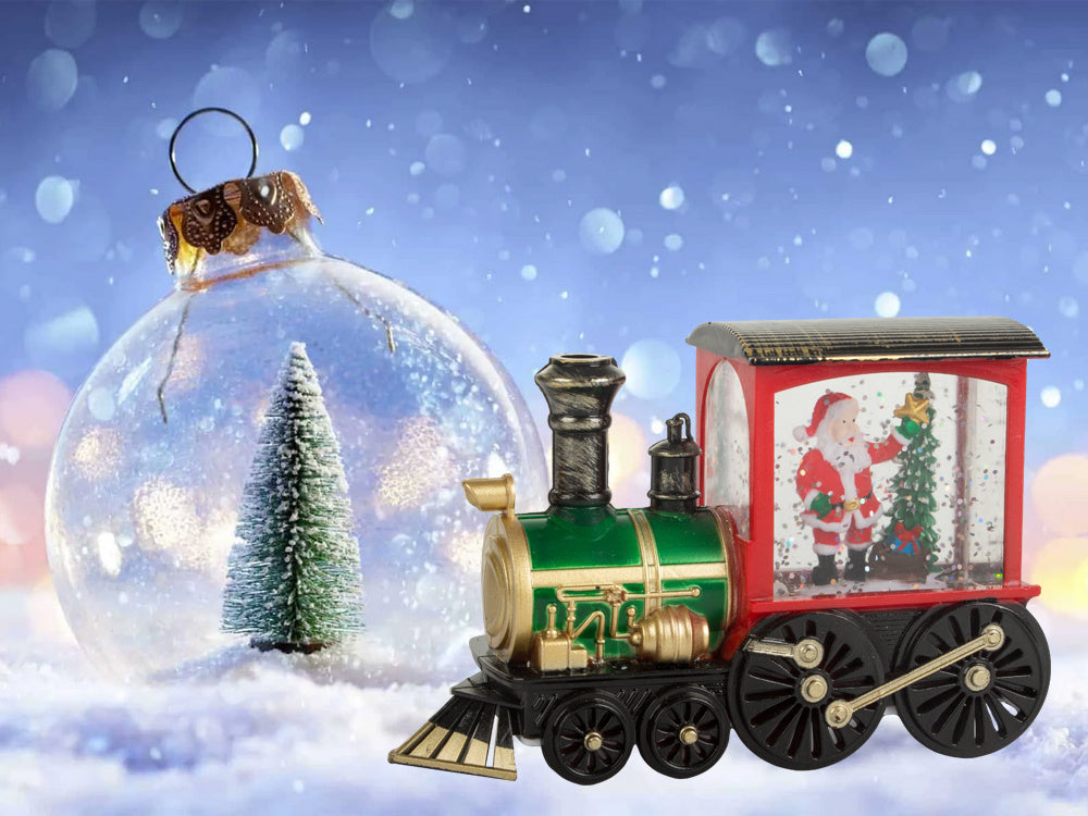 Ziemassvētku laternas laternas dekorācija LED dekorācija vitrāžas lokomotīve