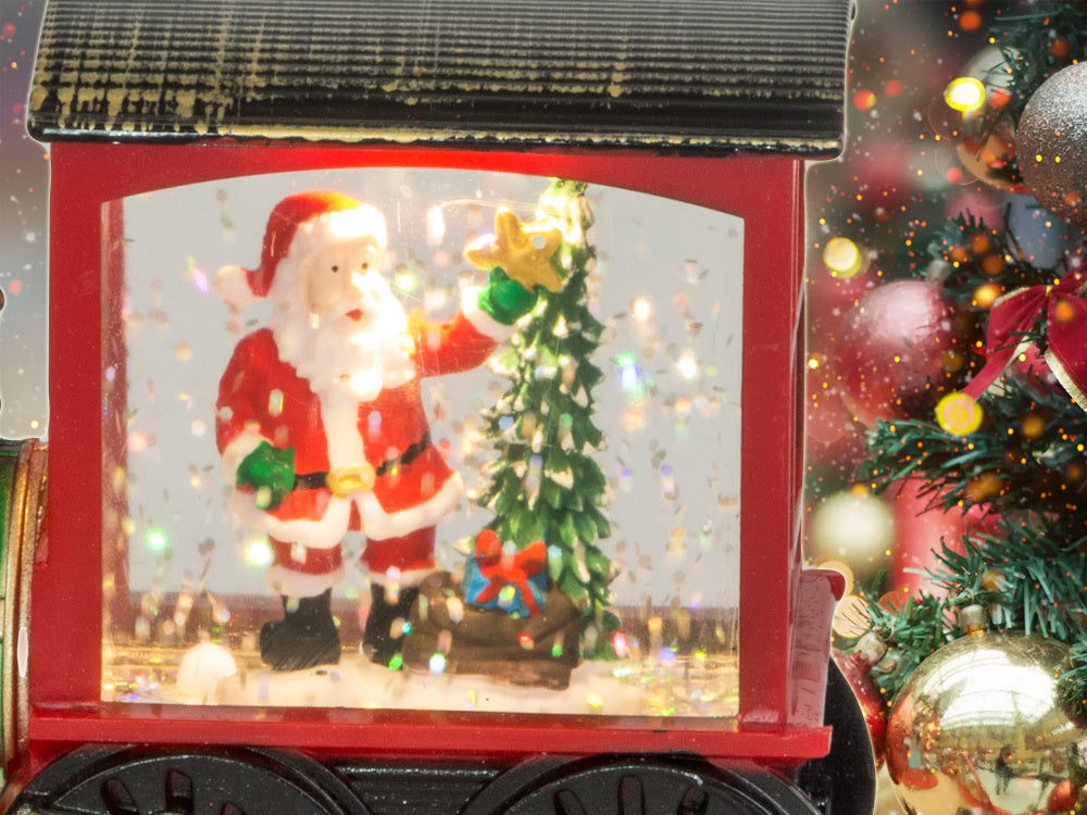 Ziemassvētku laternas laternas dekorācija LED dekorācija vitrāžas lokomotīve