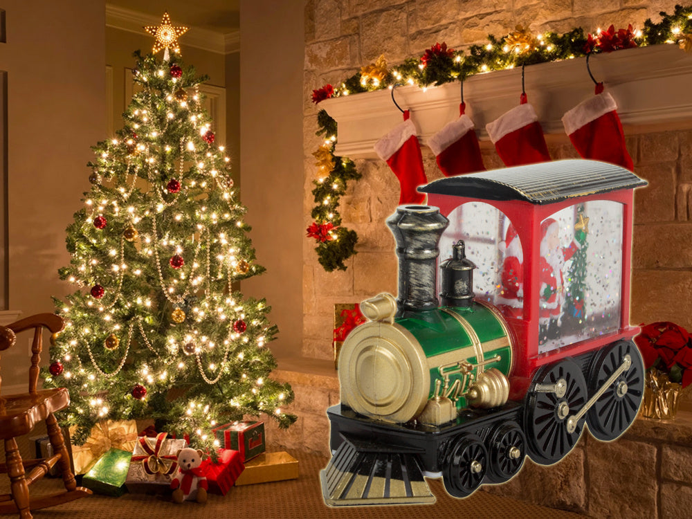 Ziemassvētku laternas laternas dekorācija LED dekorācija vitrāžas lokomotīve