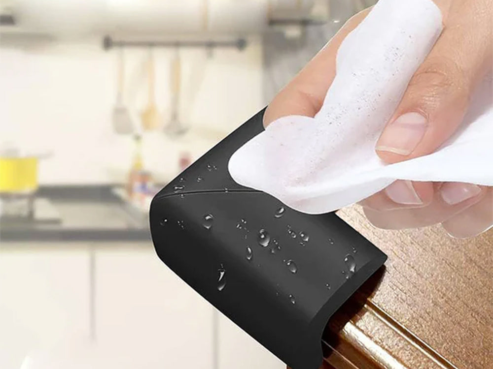 Mēbeļu stūra virsma mēbeļu profiliem, melnas uzlīmes x4