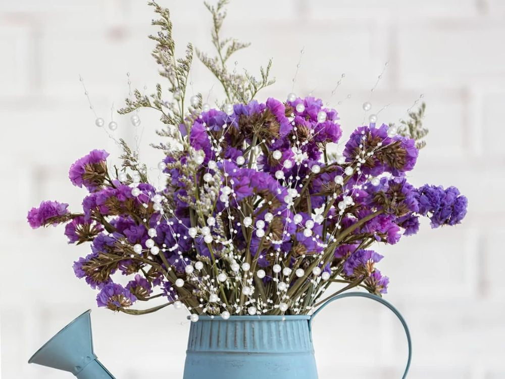 Pērļu baltas lustras pērles Ziemassvētku eglītes ķēdes krelles 8 mm spole 5 m