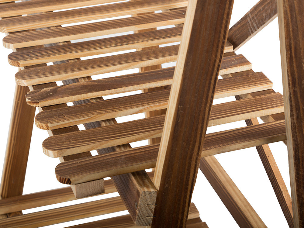 Augsta stāvoša koka puķu dobe ar 3 līmeņiem, grāmatu plaukts