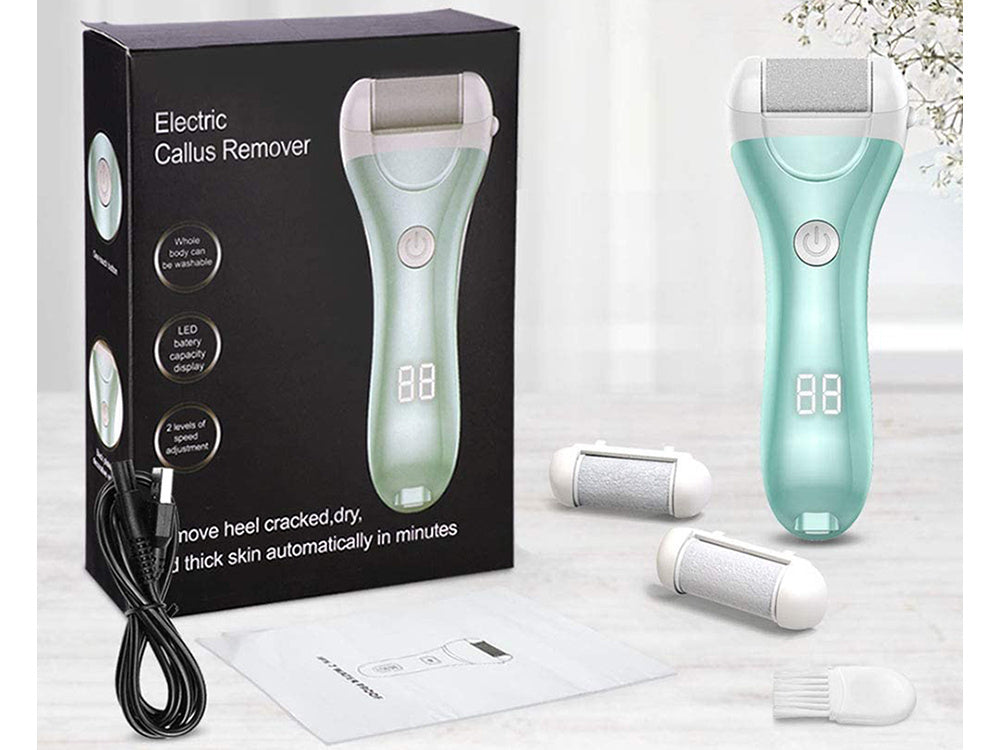 Elektriskā papēžu vīle pumeka akmens griezējam, komplekts ar 3 rullīšiem, LCD ekrāns