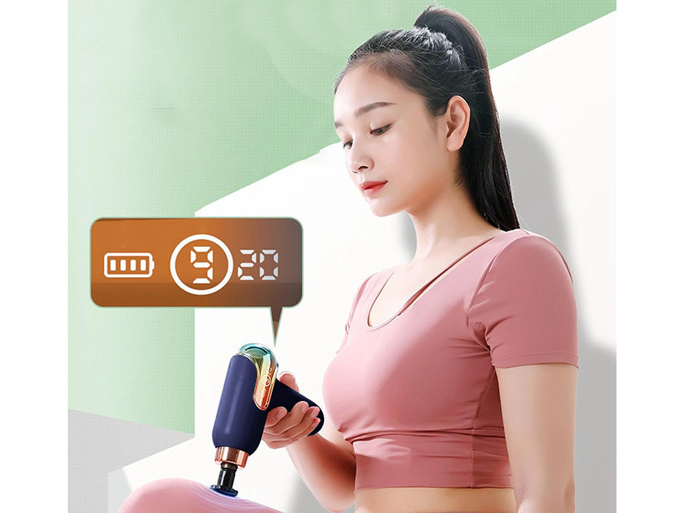 Mini masāžas pistole, jaudīga, pārnēsājama masāžas pistole + 4 uzgaļi