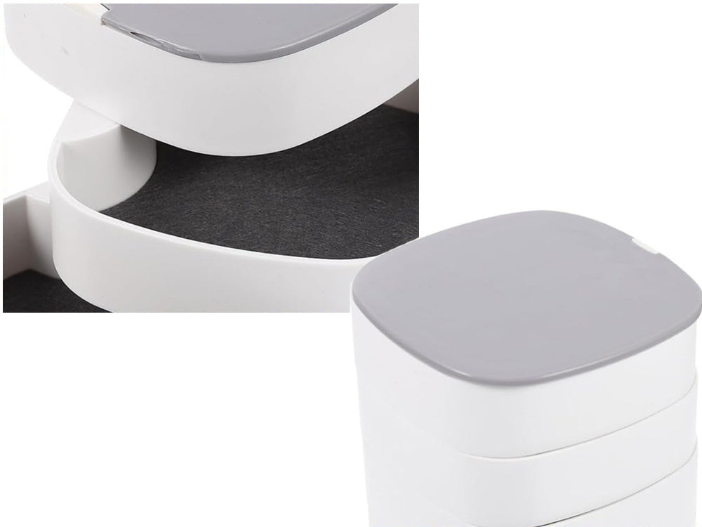 kosmētikas organizators rotaslietu maciņš ar spoguli, 4 līmeņi