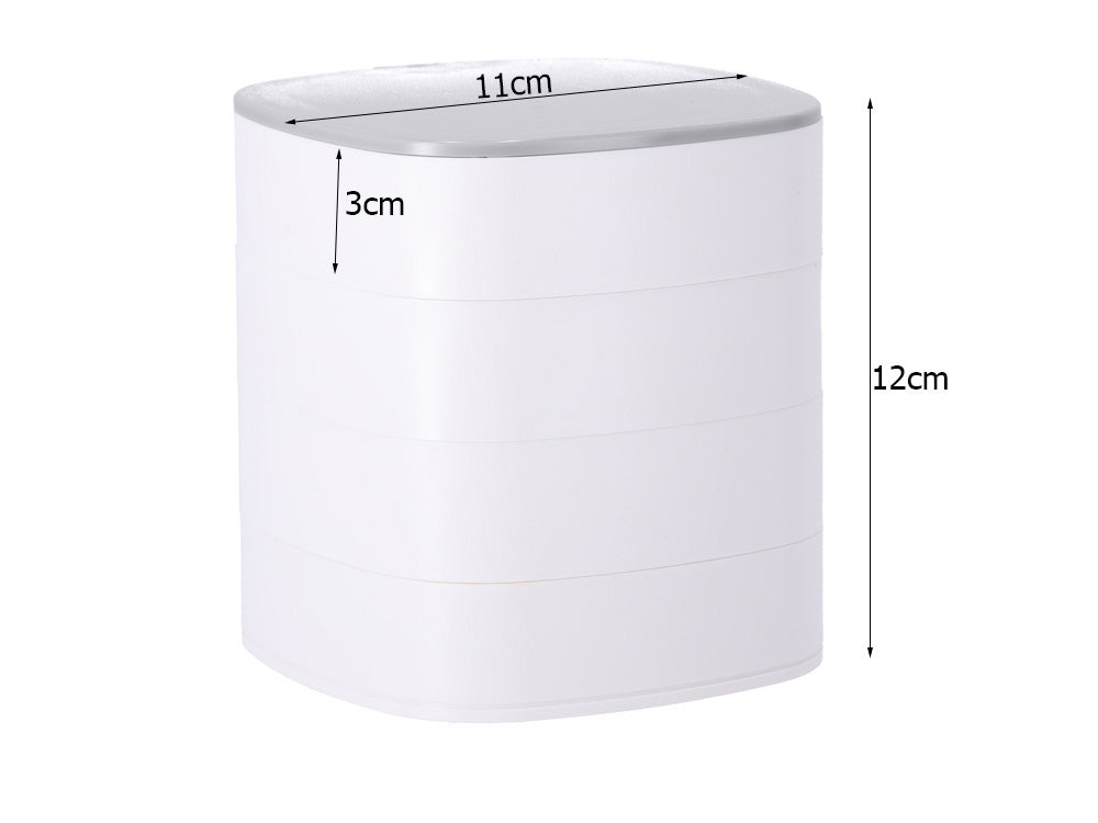 kosmētikas organizators rotaslietu maciņš ar spoguli, 4 līmeņi