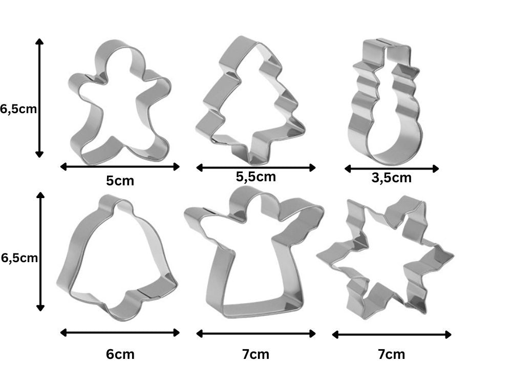 Cepamās pannas 6 gabali Ziemassvētku piparkūku vīriņu komplekts no tērauda