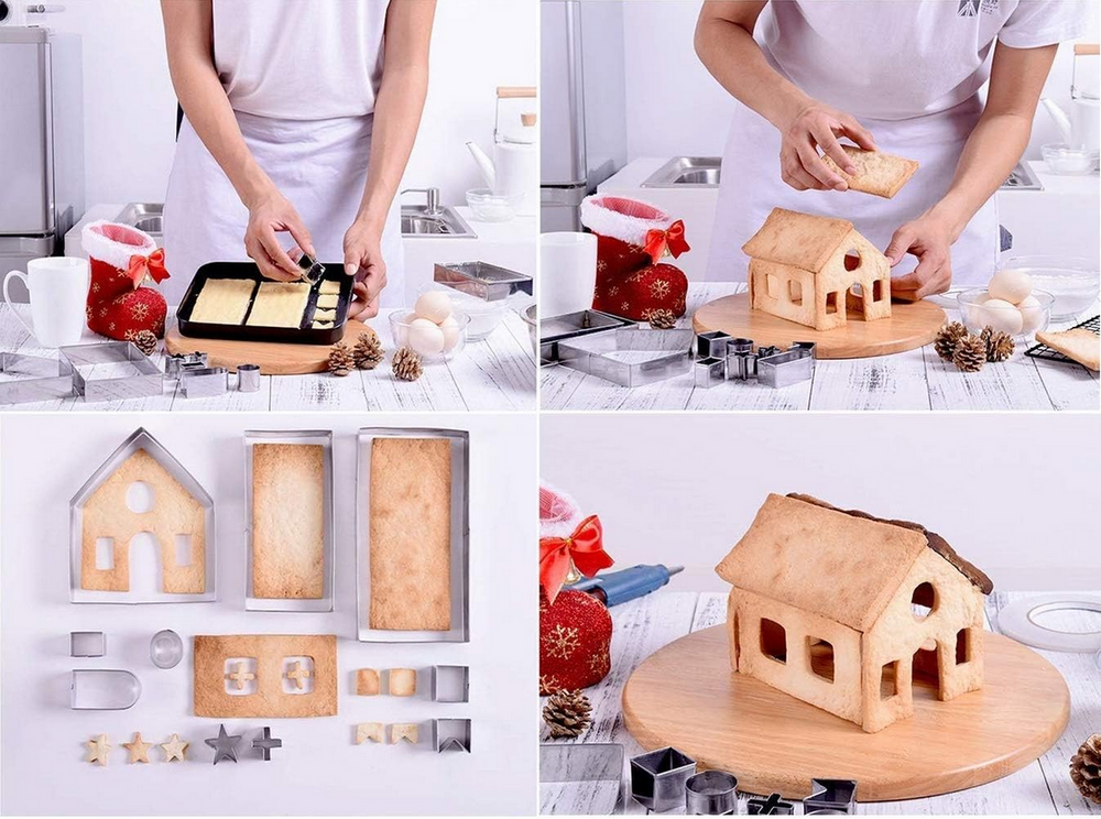 Piparkūku mājiņa Ziemassvētki Piparkūku griezēji Dzimšanas ainas būda