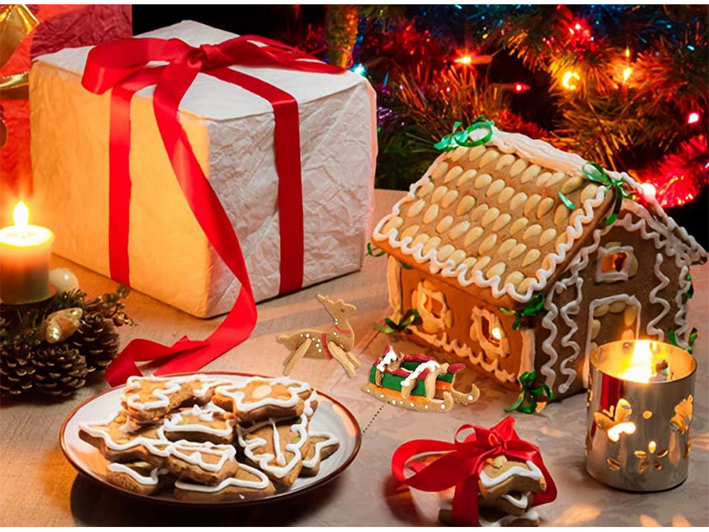 Piparkūku mājiņa Ziemassvētki Piparkūku griezēji Dzimšanas ainas būda