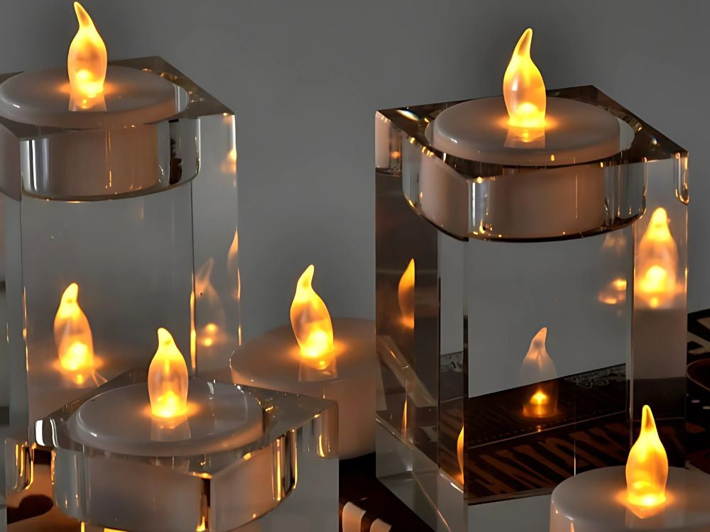 Ar baterijām darbināma LED svece svečturu dekorēšanai vainaga liesmas efektam