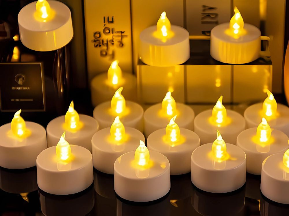 Ar baterijām darbināma LED svece svečturu dekorēšanai vainaga liesmas efektam