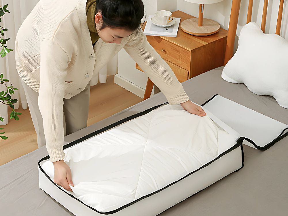 Gultasveļas organizatora drēbju kastes segas pārvalks ar rāvējslēdzēju, XXL