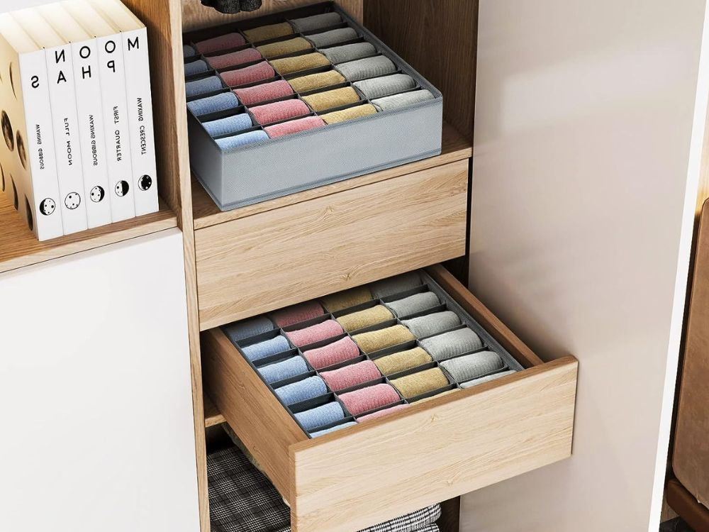 Apakšveļas organizators zeķēm atvilktnes skapīša ieliktnis 20 nodalījumi