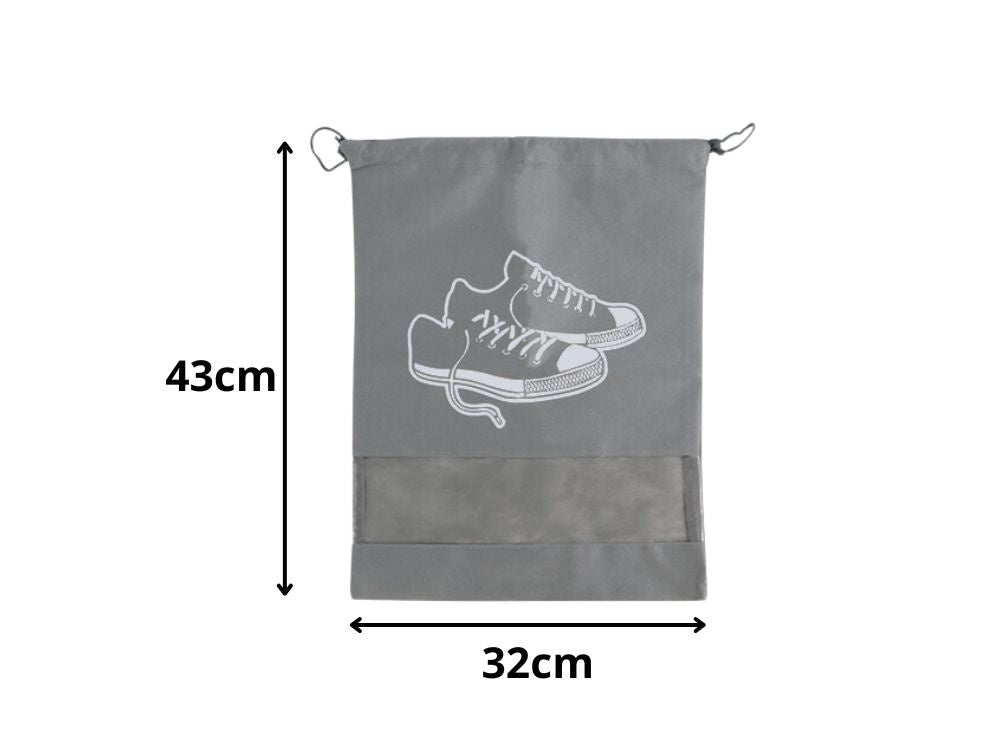 Apavu soma, apģērbu uzglabāšanas soma, ceļojumu soma ar aukliņu, pelēka