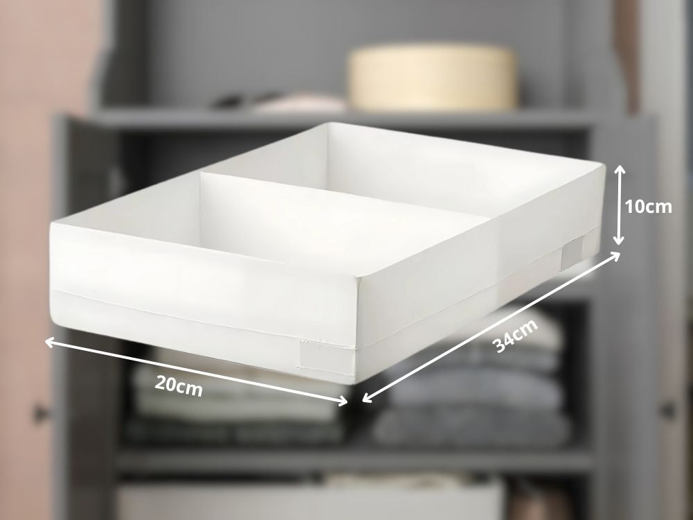 Apakšveļas zeķu atvilktne ar nodalījumu, baltā krāsā