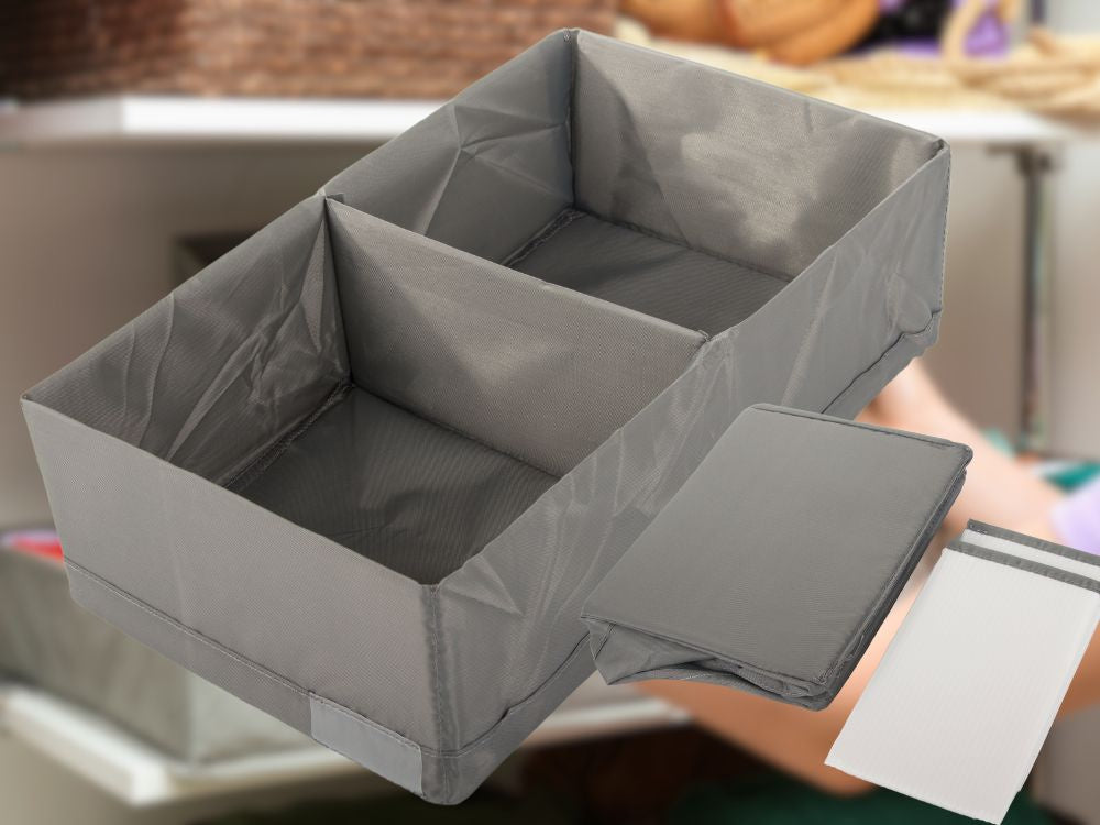 Apakšveļas atvilktņu organizators, drēbju un zeķu atvilktne ar atdalītāju, pelēka