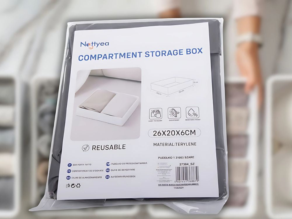 Apģērbu organizators apakšveļai skapja atvilktnei pelēks universāls