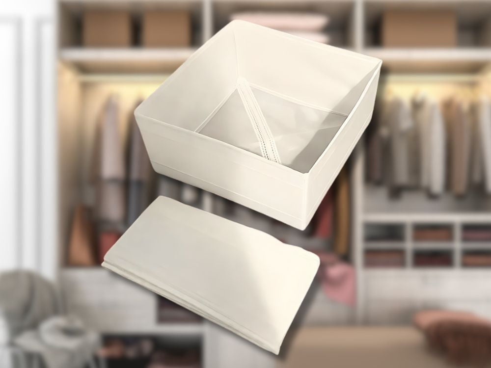 Tekstila organizators lina drēbēm un apaviem, atvilktne, balta