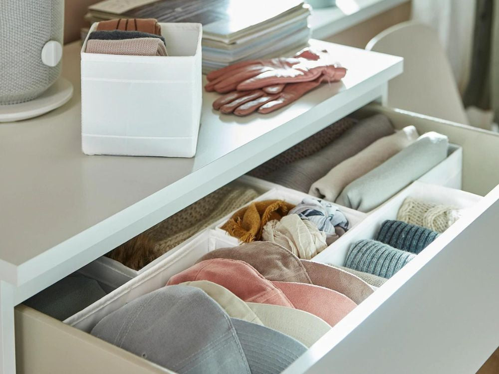 Krūštura organizators apakšveļas zeķes drēbju atvilktne skapis balts