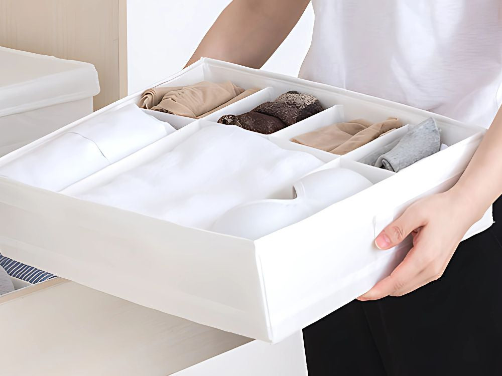 Apakšveļas organizators zeķēm atvilktne skapja nodalījumi ieliktnis balts