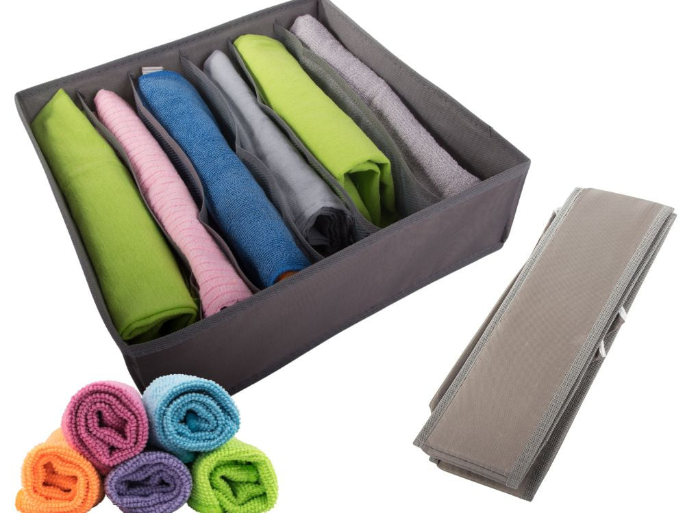 Krūštura organizators ar 6 nodalījumiem skapja atvilktnei, pelēks