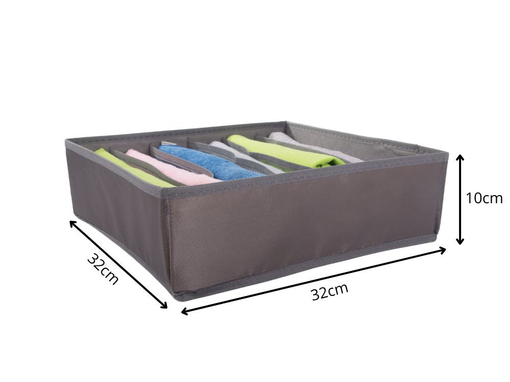 Krūštura organizators ar 6 nodalījumiem skapja atvilktnei, pelēks