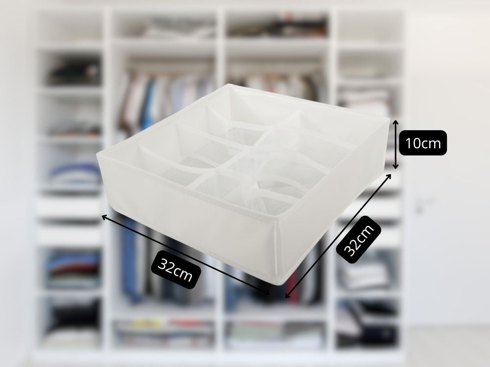 Apakšveļas organizators skapja atvilktnei ar 8 nodalījumiem