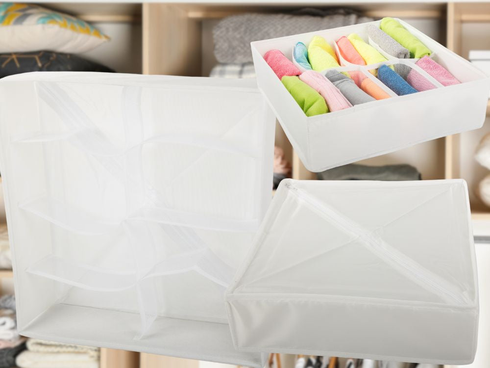 Apakšveļas organizators skapja atvilktnei ar 8 nodalījumiem