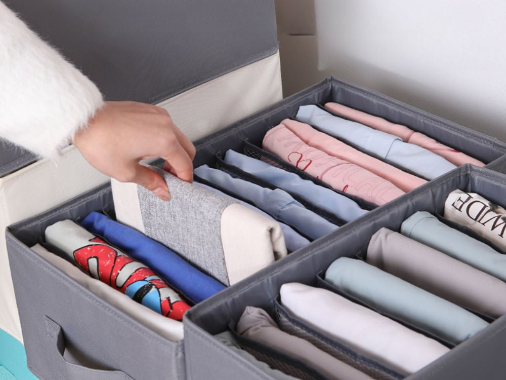 Apģērbu organizators apakšveļa bikses atvilktne skapis zeķes pelēks