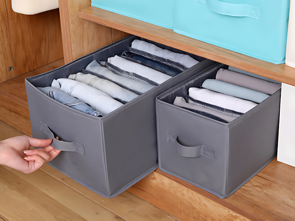 Apģērbu organizators apakšveļa bikses atvilktne skapis zeķes pelēks