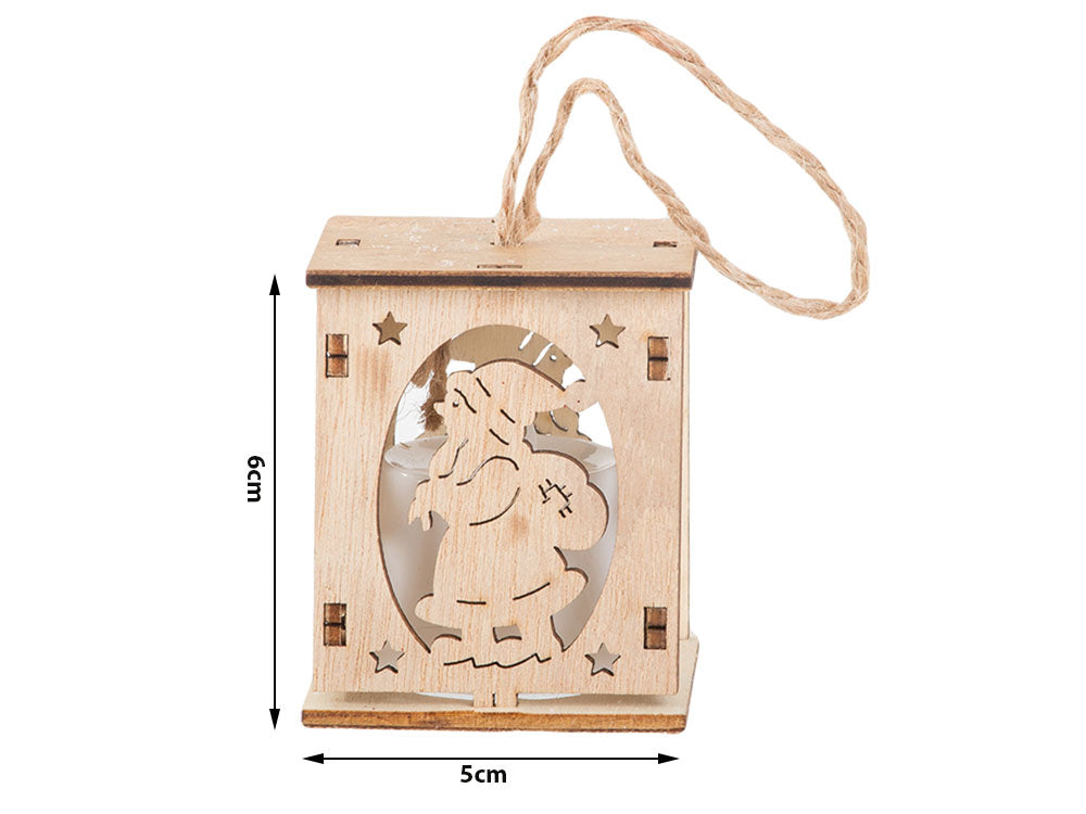 Koka piekaramā Ziemassvētku eglītes laternas apgaismojums Ziemassvētku rotājums Mikijs