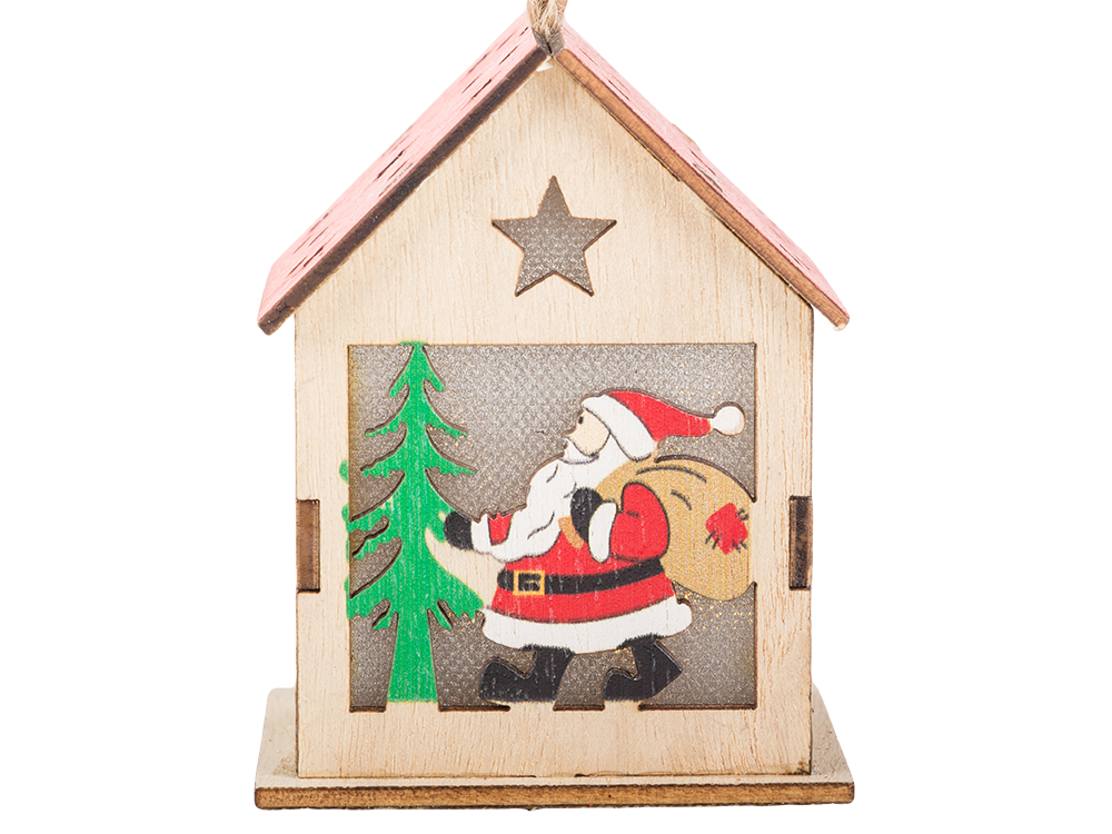 Koka piekaramā Ziemassvētku eglītes laternas apgaismojums Ziemassvētku rotājums Mikijs