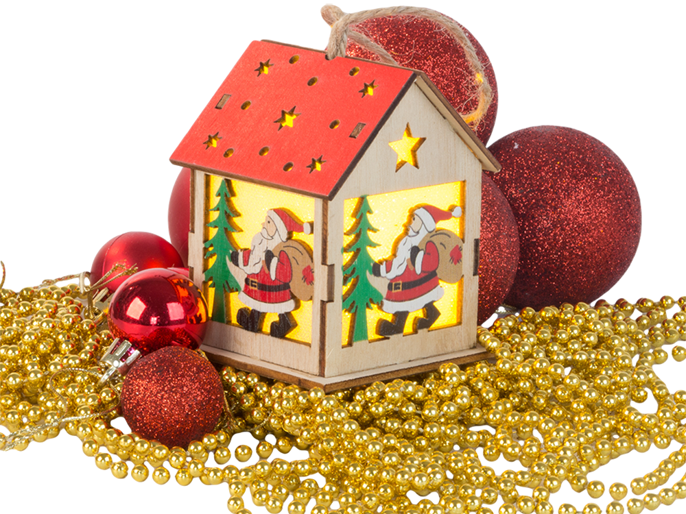 Koka piekaramā Ziemassvētku eglītes laternas apgaismojums Ziemassvētku rotājums Mikijs