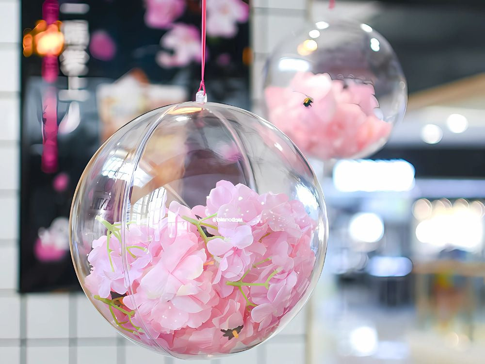 Akrila caurspīdīgi burbuļi 8 cm, nelobās plastmasas 12 gab.