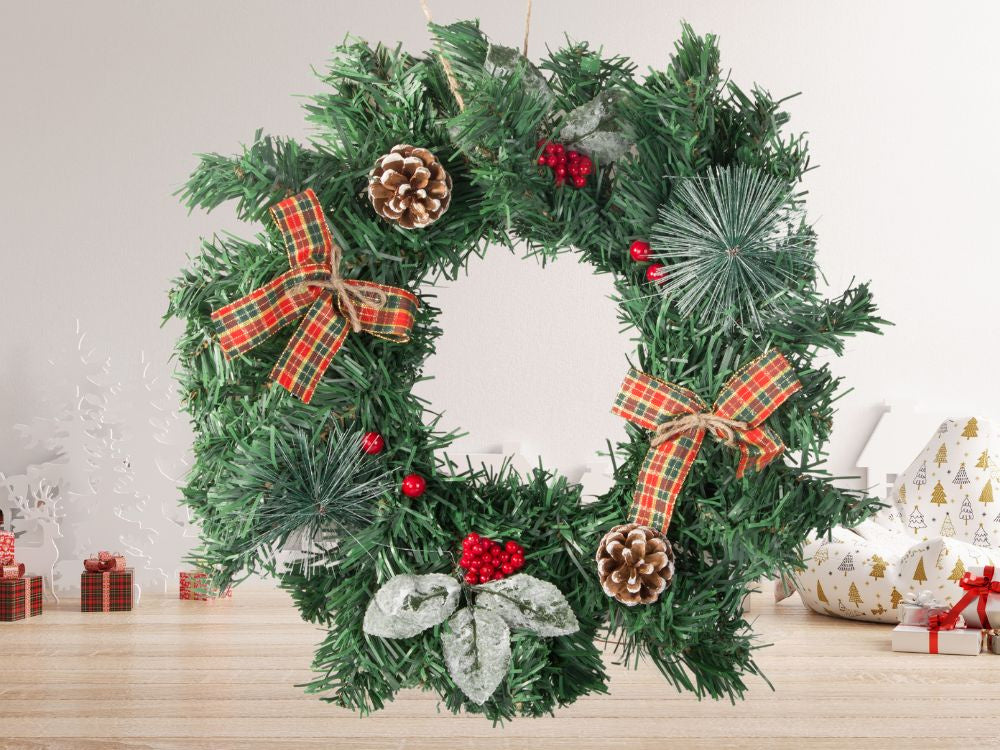 Ziemassvētku dekoratīvā vītne sienu dekorēšanai durvju dekorēšanai Ziemassvētku rotājumi