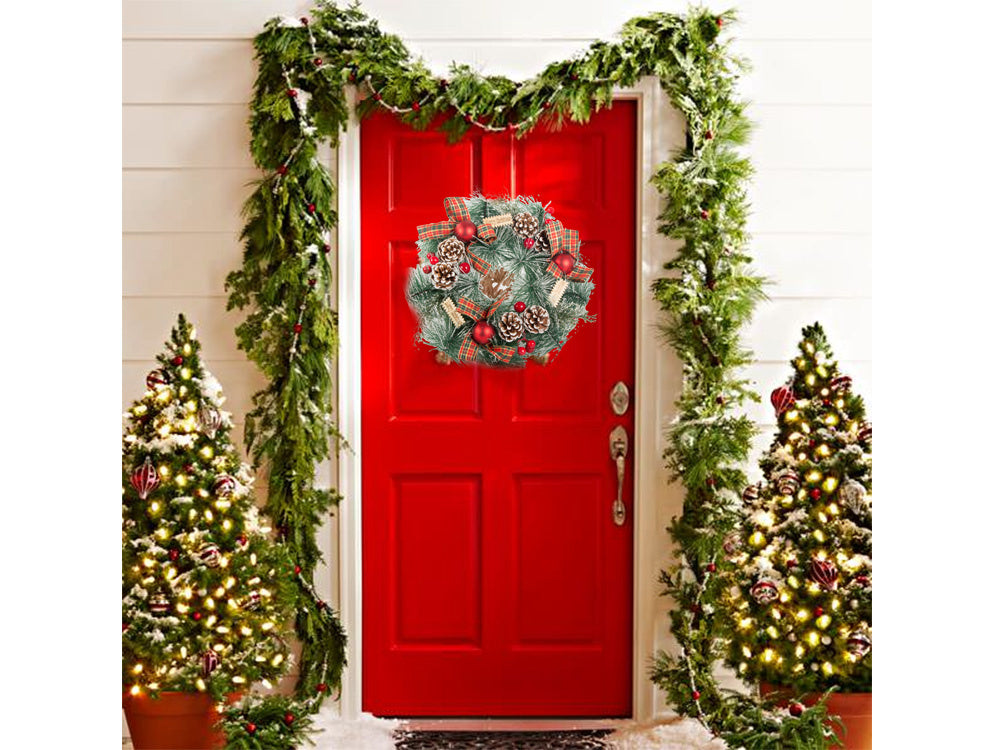 Ziemassvētku dekoratīvā vītne sienu dekorēšanai durvju dekorēšanai Ziemassvētku rotājumi