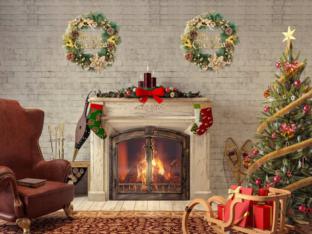 Ziemassvētku dekoratīvā vītne sienu dekorēšanai durvju dekorēšanai Ziemassvētku rotājumi