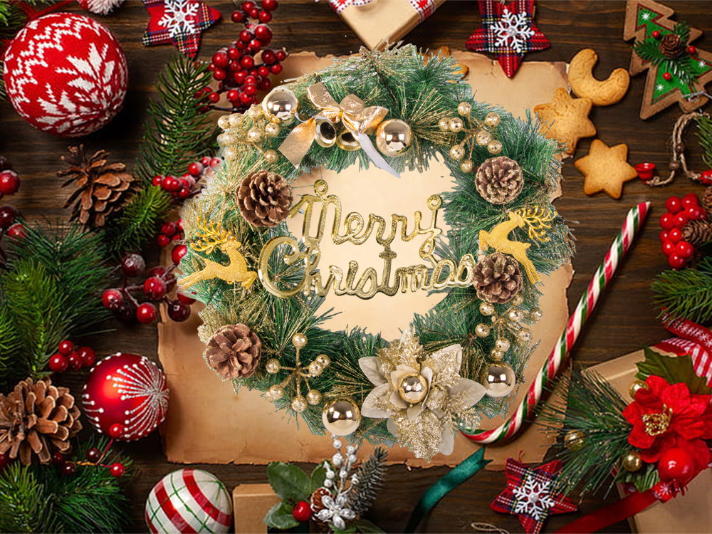 Ziemassvētku dekoratīvā vītne sienu dekorēšanai durvju dekorēšanai Ziemassvētku rotājumi