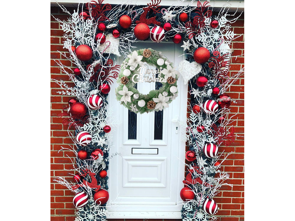 Ziemassvētku dekoratīvā vītne sienu dekorēšanai durvju dekorēšanai Ziemassvētku rotājumi