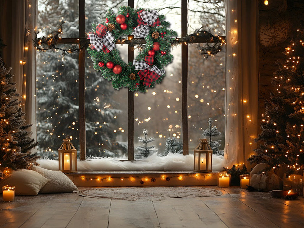 Ziemassvētku dekoratīvā vītne sienu dekorēšanai durvju dekorēšanai Ziemassvētku rotājumi