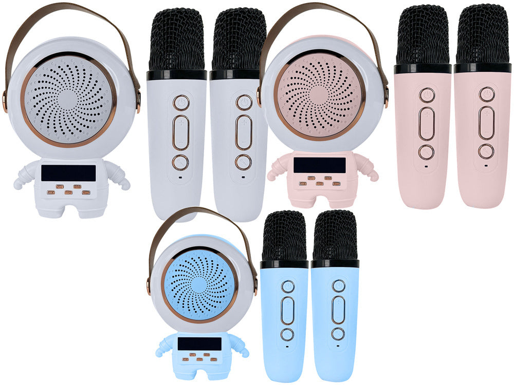 Bezvadu karaoke personālais komplekts Bluetooth skaļrunim + 2 mikrofoniem