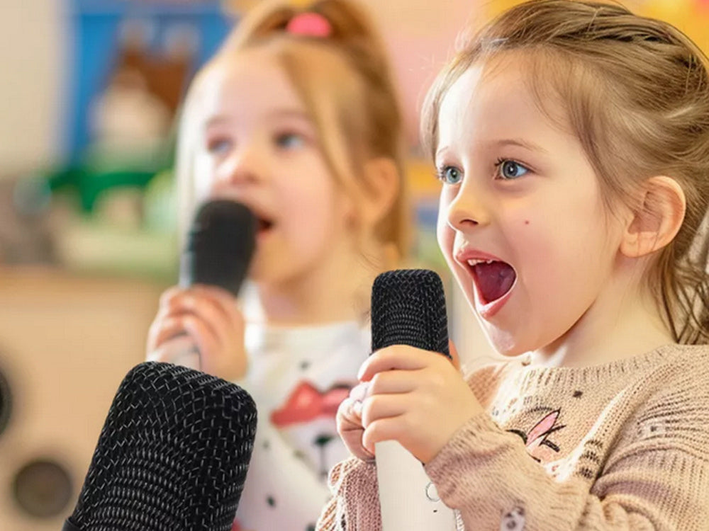 Bezvadu karaoke personālais komplekts Bluetooth skaļrunim + 2 mikrofoniem