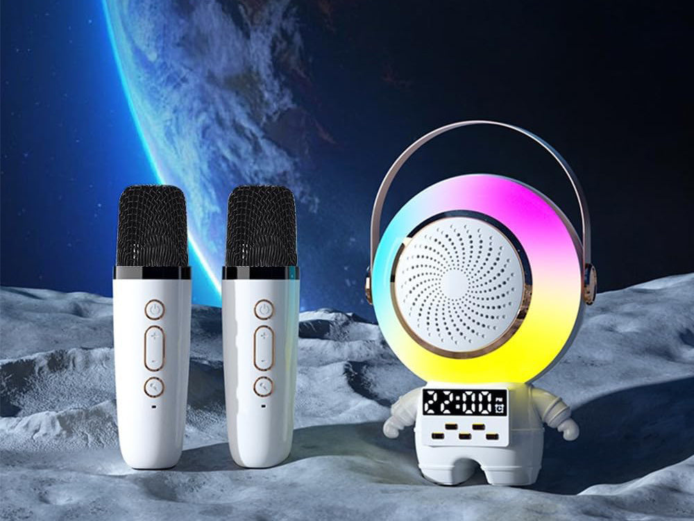 Bezvadu karaoke personālais komplekts Bluetooth skaļrunim + 2 mikrofoniem