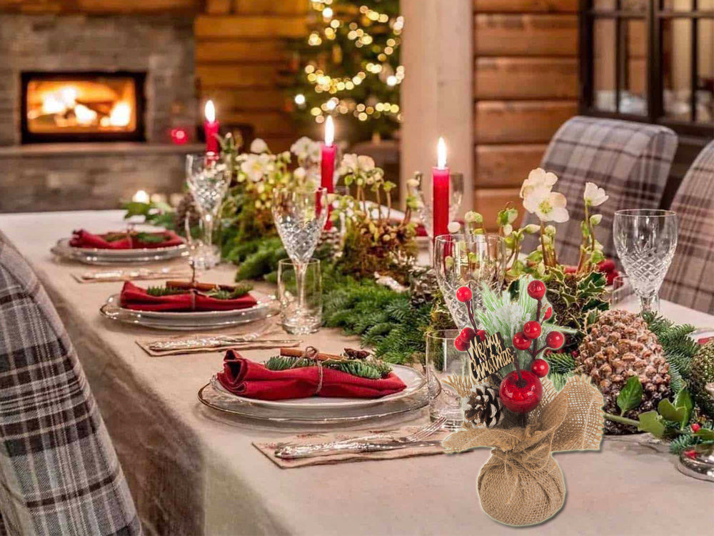 Ziemassvētku galda centrālais elements, rakstāmgalda dekors, Ziemassvētku galda dekors