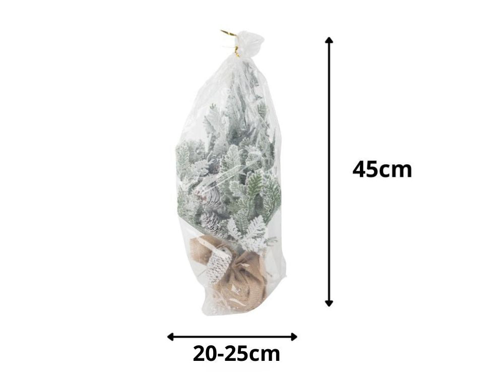 Mākslīgā Ziemassvētku eglīte, maza, 45 cm, dekoratīvs rakstāmgalds, biezs, sniegots