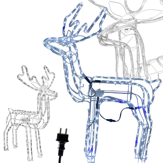 Kvēlojošs ziemeļbriedis ar 216 LED Ziemassvētku rotājumu un kustīgu galvu, liels dārzs